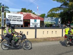 Hari Pencoblosan Semakin Dekat, Babinsa Dan Bhabinkamtibmas Johan Pahlawan Masif Melaksanakan Patroli Gabungan