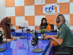 Pasi Ops Kodim 0105/Abar Menjadi Narasumber Di LPP RRI Meulaboh Kupas Atlet Bola Volly Berprestasi