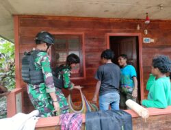 Semakin Dekat Dengan Masyarakat Pos Tsinga, Satgas Yonif 116/Garda Samudra Laksanakan Komunikasi Sosial dengan Masyarakat