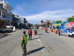 Jelang Hari Raya Idul Fitri 1445 H Personil Kodim Laksanakan Pam Pos Arus Mudik