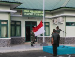 Kasdim 0105/Abar Pimpin Upacara Bendera Merah Putih 17 – an Sekaligus Bacakan Amanat Panglima TNI