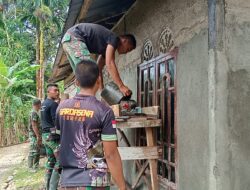 Rumah Nenek Mariati Kuala Manyeu Menjadi Sasaran Fisik Program RTLH TMMD Reguler Ke – 120 Kodim 0105/Abar