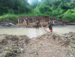 Satgas TMMD Reguler ke 120 Kodim 0116/Nagan Raya Kejar Pembuatan Jembatan sepanjang 4 X 5 Meter