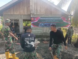 Tak Kenal Lelah Satgas TMMD Reg ke-120 kebut pembuatan RTLH di Desa Alue Gajah