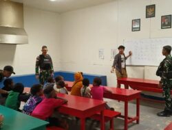 Satgas Yonif 116/Garda Samudra Bantu Kembangkan Pendidikan Di Papua