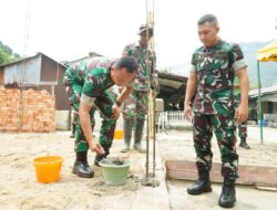 Danrem 012/TU Pasang Batu Bata Pertama Pembangunan Perumahan Prajurit Kodim 0107/Asel