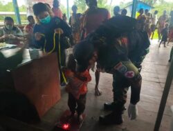 Peduli Kesehatan Anak Papua, Satgas Yonif 116/Garda Samudra Gelar PIN Polio Bersama Nakes Papua