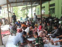 Sambut Hari Raya Idul Adha Kodim 0116/Nagan Raya Laksanakan Pemotongan Hewan Kurban