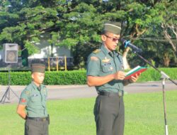 Prajurit dan PNS Korem 012/TU Melaksanakan Upacara Bulanan