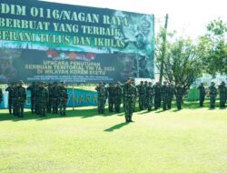 Danrem 012/Teuku Umar Tutup Pelaksanaan Upacara Serbuan Teritorial di Makodim 0116/Nagan Raya