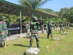 Tingkatkan Kemampuan, Prajurit Kodim 0105/Abar Melaksanakan Latihan Menembak Senjata Ringan