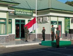 Kodim 0105/Abar Melaksanakan Upacara Bendera Merah Putih Rutin Setiap Hari Senin Dipimpin Pasilog