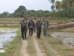 Dandim 0116/Nagan Raya bersama tim Dinas Pertanian dan Konsultan tinjau langsung progres Optimalisasi Lahan