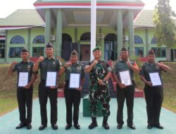 Dandim Abdya Beri Penghargaan 5 Prajurit Terbaik, Ini Pesannya