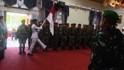 Dandim Bersama Muspida Aceh Singkil Berikan Semangat Dan Motivasi Dalam Pengukuhan Pasukan Pengibar Bendera Merah Putih Dalam Rangka HUT RI ke-79