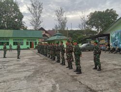 Dandim di wakili Pasi Intel Pimpin Apel Siaga sambut Pelantikan Presiden dan Wakil Presiden di Makodim 0116/Nagan Raya
