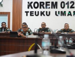 Komandan Korem 012/TU Ikuti Forum Evaluasi Bersama Kasad Secara Vicon