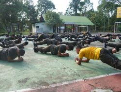 Prajurit Makorem dan Balak Aju Korem 012/TU Jaga Kebugaran Dengan Olahraga Bersama