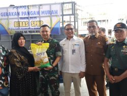 Kendalikan Inflasi, Kodim 0105/Abar Berkolaborasi Dengan Perum Bulog Dan Dinas Pangan Gelar Pasar Murah