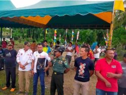 Meriahkan HUT ke-80 RI, Danramil di Abdya Buka Turnamen Sepak Bola Tarkam