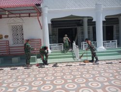Jum’at Berkah Dan Jum’at Bersih Kodim 0105/Abar Di Masjid Besar Nurul Huda