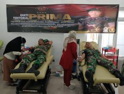 Bakti Teritorial PRIMA, Prajurit dan Persit Jajaran Korem 012/TU Gelar Donor Darah Menyambut HUT TNI ke-80 TA 2025