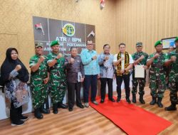 BPN Aceh Serahkan Sertifikat Lahan 467,6 H Kompi A Yonif 115/Macan Louser kepada Dandim 0109/Aceh Singkil