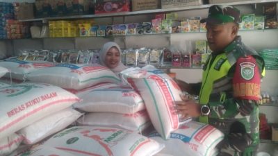 Pastikan Harga Beras Stabil Dipasaran Babinsa Koramil 02/Seunagan Turun Langsung Ke Pasar